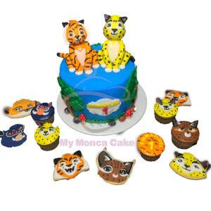 Kit de cumpleaños torta cupcakes y galletas