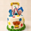 Torta personalizada del Payaso Plim Plim con temática de circo para primer cumpleaños