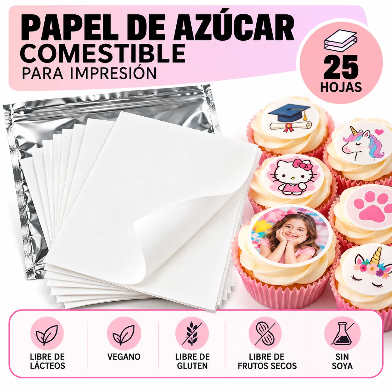 Papel de azúcar comestible para impresión copia